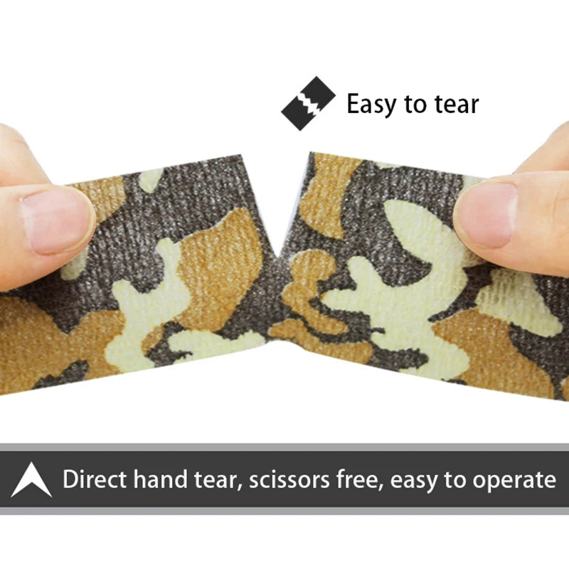 New Self Adhesive Non-woven Camouflage Bandage Survival Elastic Band Wound Protection Joint Fixation Outdoor Emergency Equipment