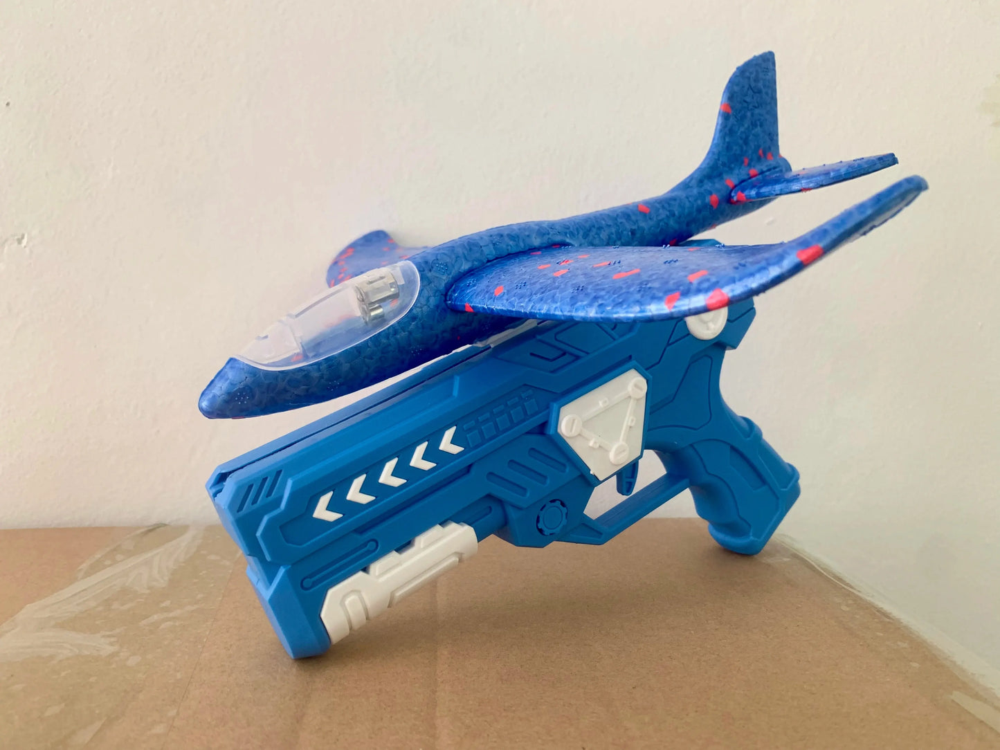 Clearance_Glowing Foam Aircraft 10M Launcher Catapult Glider Aircraft Gun Toy Children's Outdoor Game Bubble Model Shooting Flyi