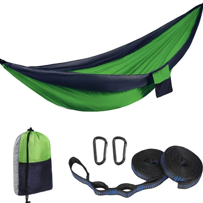 2 Person Hammock with Tree Straps,Portable Foldable Parachute Double Hamock for Outdoor, Travel, Camping