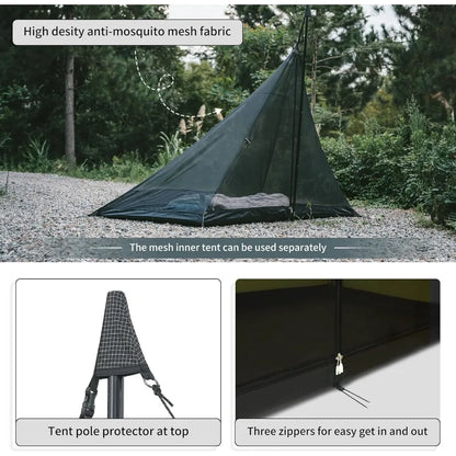 Fireproof tent, 4-season hot tent with stove jack, windproof, waterproof, cold weather winter tent, camping hot tent
