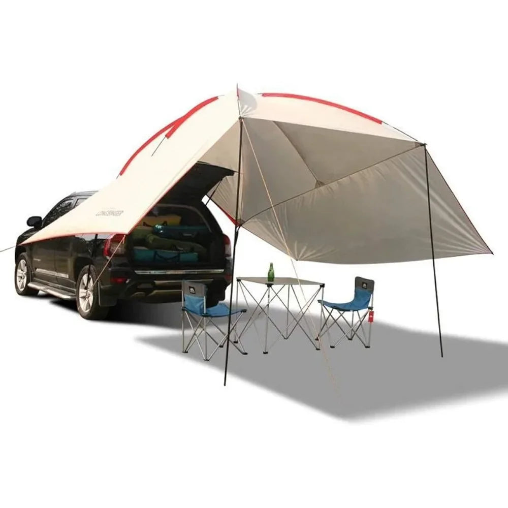 Portable Auto Canopy Camper Trailer Sun Shade for Camping Shelter Shade Awning Tent With Both Sides Awnings Freight free