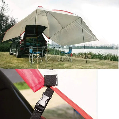 Portable Auto Canopy Camper Trailer Sun Shade for Camping Shelter Shade Awning Tent With Both Sides Awnings Freight free