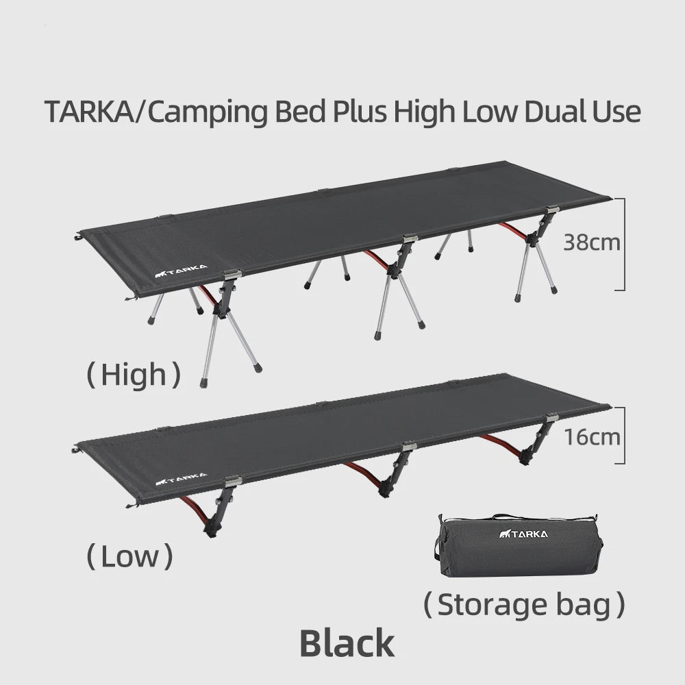 TARKA Portable Camping Cot Lightweight Collapsible Sleeping Bed Tourist Hiking Backpacking Foldable Tent Bed Outdoor Single Beds