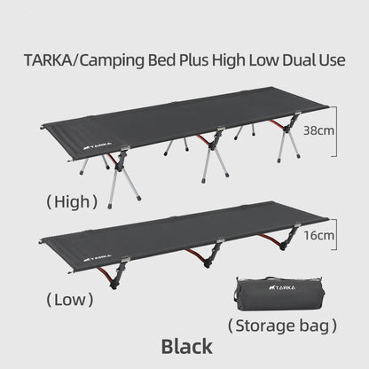 TARKA Portable Camping Cot Lightweight Collapsible Sleeping Bed Tourist Hiking Backpacking Foldable Tent Bed Outdoor Single Beds