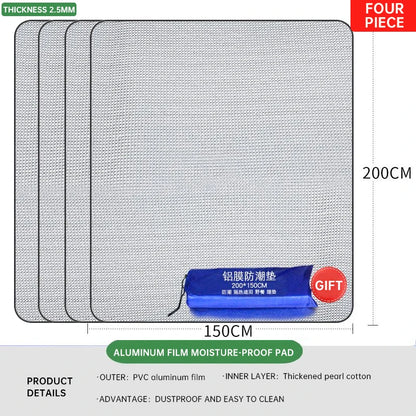 Outdoor Waterproof Mat Double-sided Aluminum Film Floor Mat Waterproof and Antifouling Camping Tent Mat Beach Sand Mat