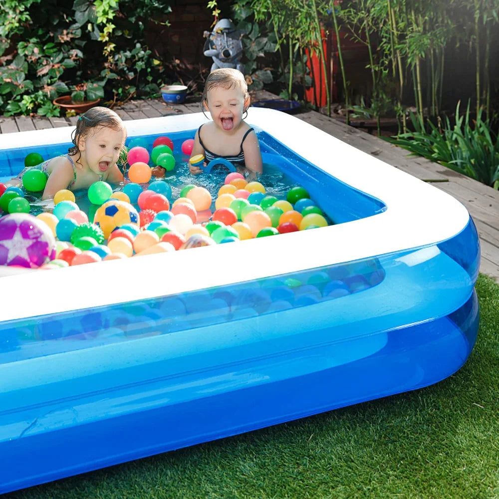 2m/2.6m Large Inflatable Swimming Pool Adults Kids Pools Bathing Tub Summer Outdoor Indoor Bathtub Water Pool Family Party Toys