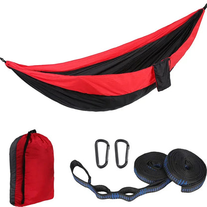 2 Person Hammock with Tree Straps,Portable Foldable Parachute Double Hamock for Outdoor, Travel, Camping
