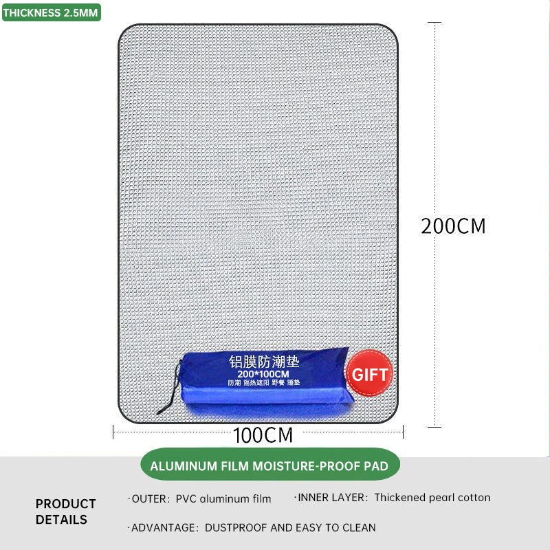 Outdoor Waterproof Mat Double-sided Aluminum Film Floor Mat Waterproof and Antifouling Camping Tent Mat Beach Sand Mat