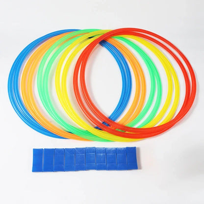 New Outdoor Kids Funny Physical Training Sport Toys Lattice Jump Ring Set Game 10 Hoops 10 Connectors for Park Play Boys Girls
