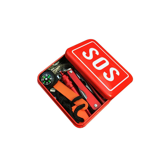SOS Outdoor Survival Emergency Empty Box Tool For Wire Folding Compass Multi-Purpose Plier With Flashlight Fire Starter Whistle
