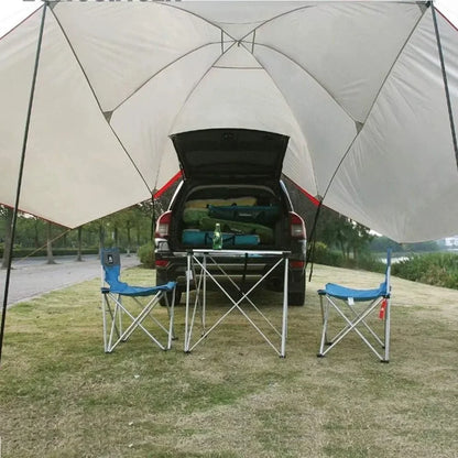 Portable Auto Canopy Camper Trailer Sun Shade for Camping Shelter Shade Awning Tent With Both Sides Awnings Freight free