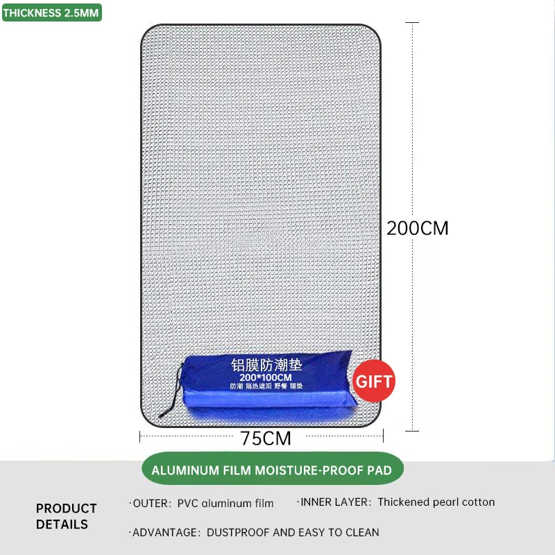 Outdoor Waterproof Mat Double-sided Aluminum Film Floor Mat Waterproof and Antifouling Camping Tent Mat Beach Sand Mat