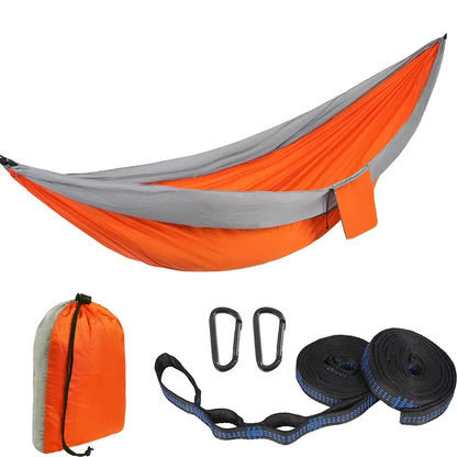2 Person Hammock with Tree Straps,Portable Foldable Parachute Double Hamock for Outdoor, Travel, Camping