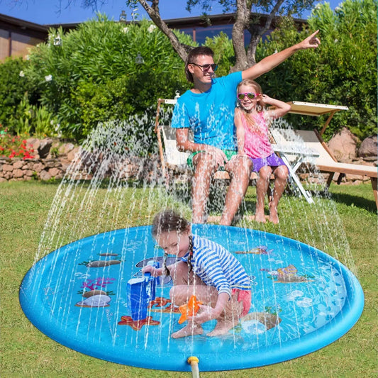 Children Play Spray Mat  100/170cm Beach Inflatable Water Sprinkler Pad Outdoor Game Toy Lawn Swimming Pool Mat Kids Toys