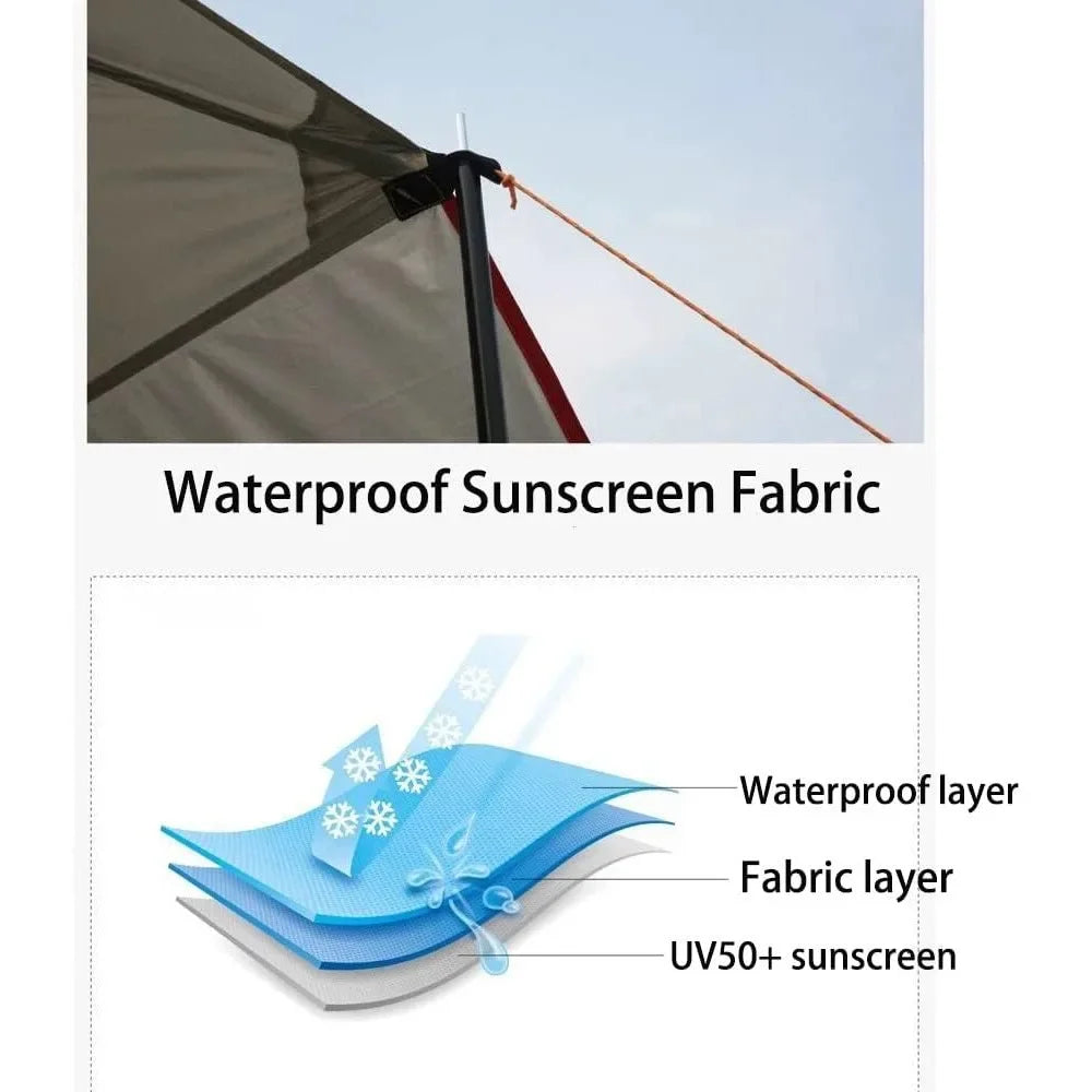 Portable Auto Canopy Camper Trailer Sun Shade for Camping Shelter Shade Awning Tent With Both Sides Awnings Freight free