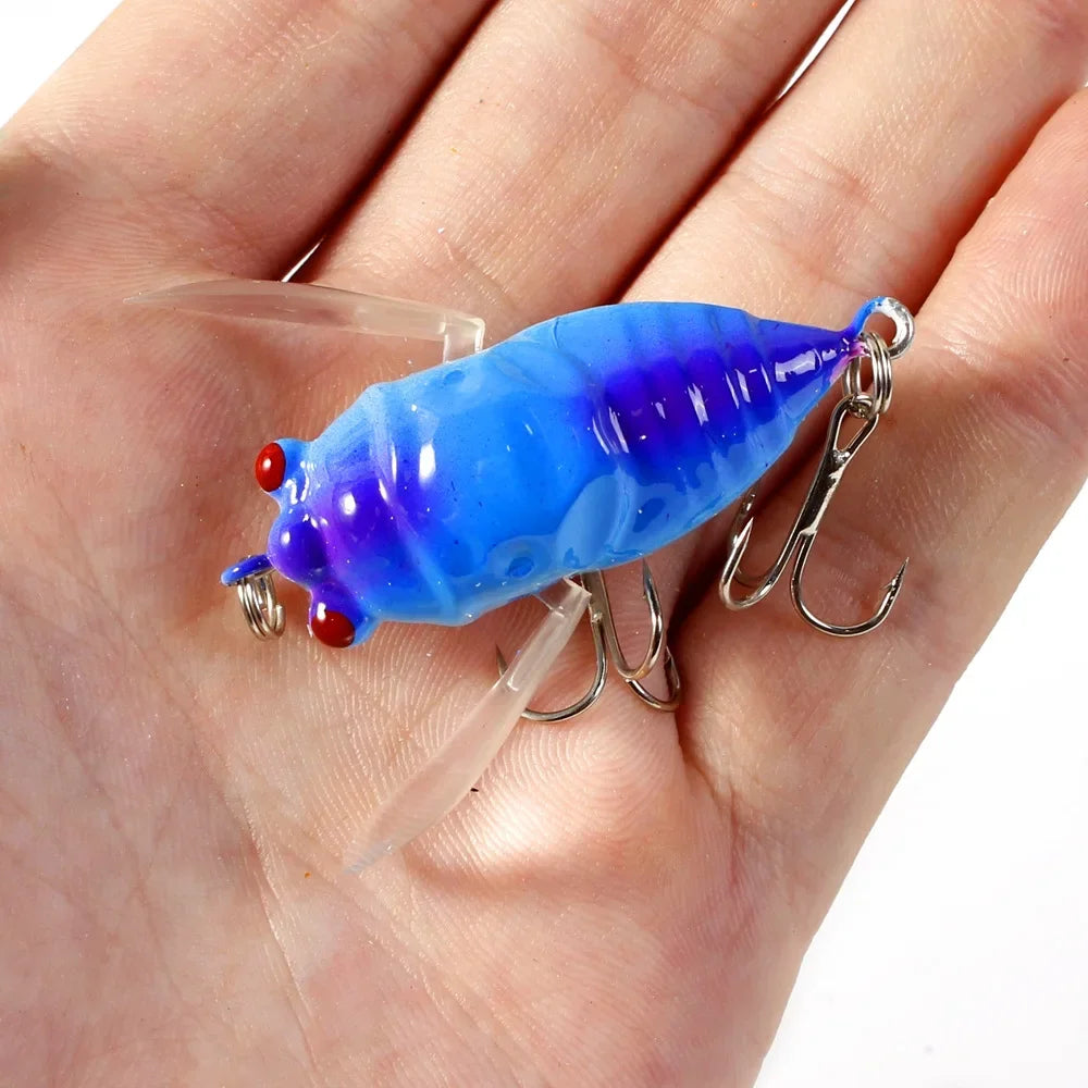 1pcs 4cm 5.5g Bionic Iscas  Artificial Wobblers Crankbait Pesca Insect Pike Tackle Simulation Cicada Hard Fake Bait Fishing Lure