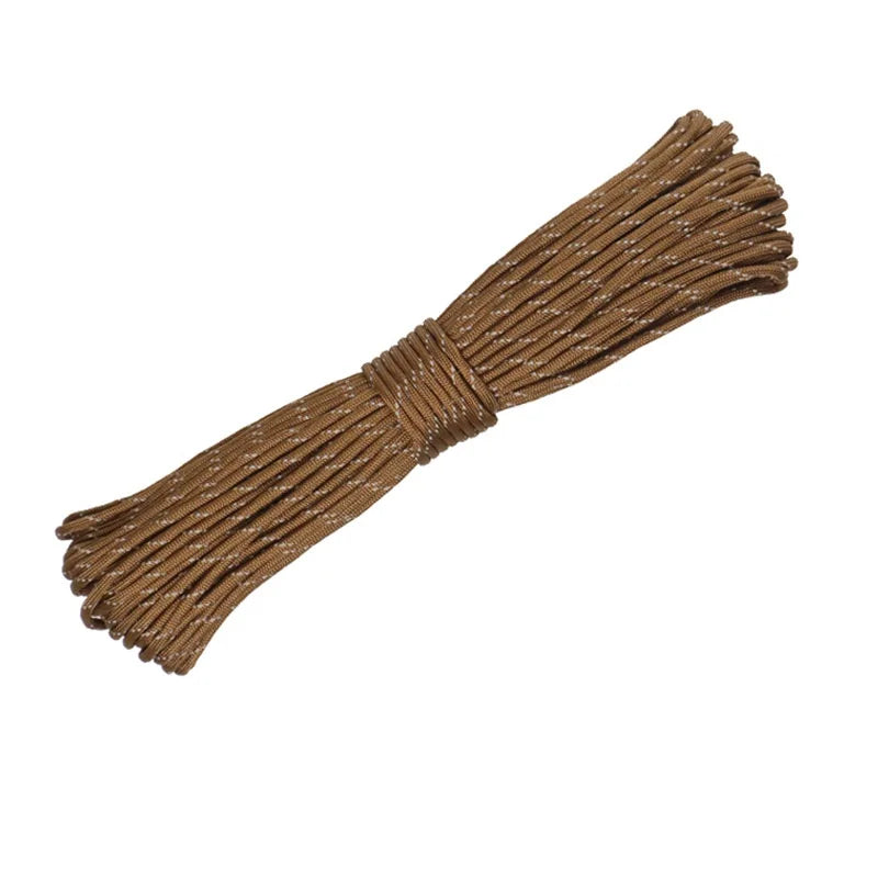 Reflective Paracord 550 Military 7 Strand Rope Tactical Parachute Cord Camping Tent Rope Warning Line Lanyard DIY Bracelet