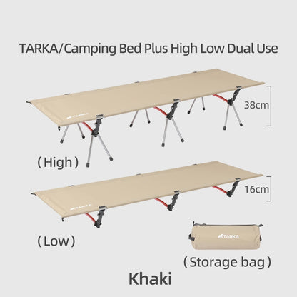 TARKA Portable Camping Cot Lightweight Collapsible Sleeping Bed Tourist Hiking Backpacking Foldable Tent Bed Outdoor Single Beds