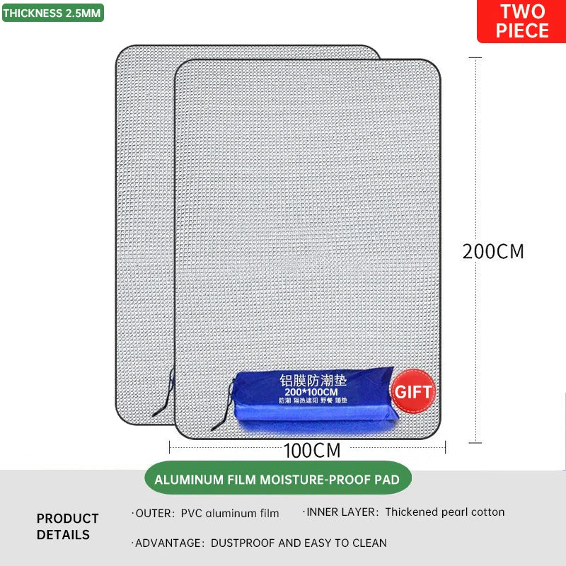 Outdoor Waterproof Mat Double-sided Aluminum Film Floor Mat Waterproof and Antifouling Camping Tent Mat Beach Sand Mat