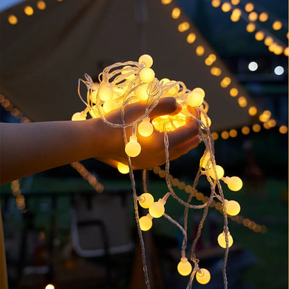 String Lights Camping Lamp Outdoor Crystal Globe Lights Waterproof USB Powered Patio Light for Camping Tent