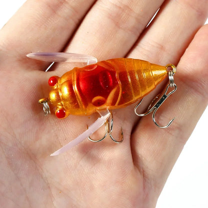 1pcs 4cm 5.5g Bionic Iscas  Artificial Wobblers Crankbait Pesca Insect Pike Tackle Simulation Cicada Hard Fake Bait Fishing Lure