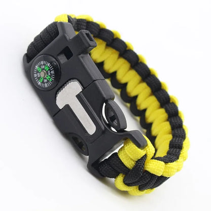 Men Women Paracord Outdoor Survival Bracelet Multi-function Camping Rescue Emergency Rope Bangles Compass Whistle 3 in 1