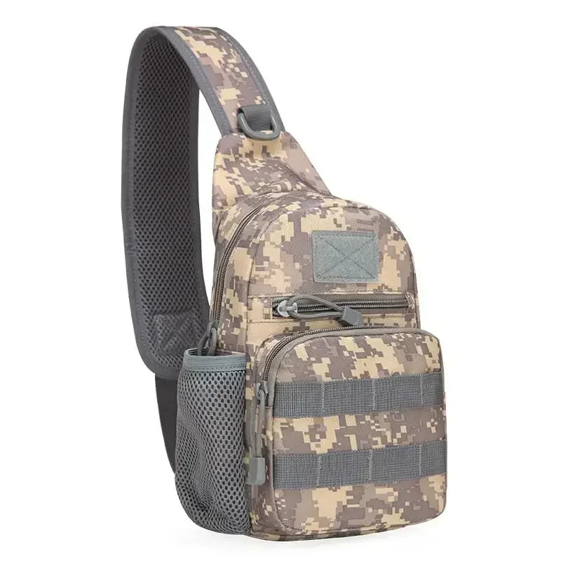 Small Outdoor Tactical Camouflage Kettle Chest Bag molle pouch  Hiking Backpack  Nylon Hunting Fishing Camo Hiking Shoulder Bag