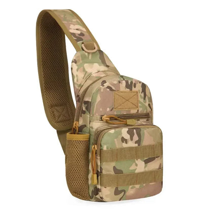 Small Outdoor Tactical Camouflage Kettle Chest Bag molle pouch  Hiking Backpack  Nylon Hunting Fishing Camo Hiking Shoulder Bag