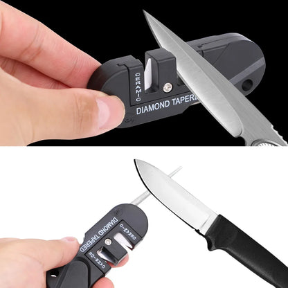 NICEYARD Sharpener Multifunction Foldable Pocket Keychain Knife Sharpening Tool Outdoor Survival Hunting